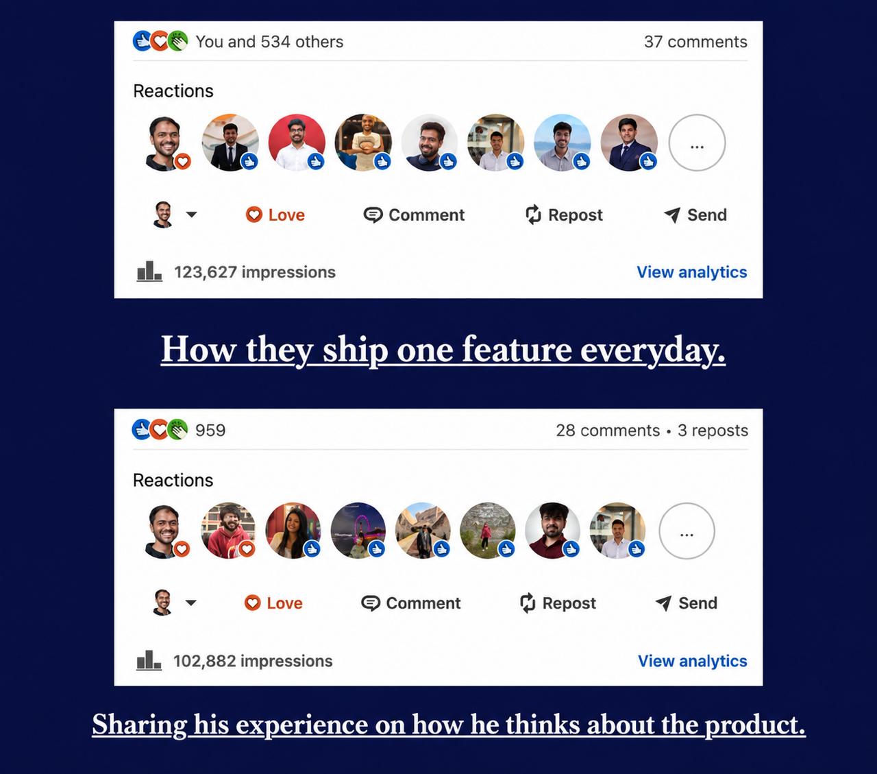 Posts reaching 100K+ impressions